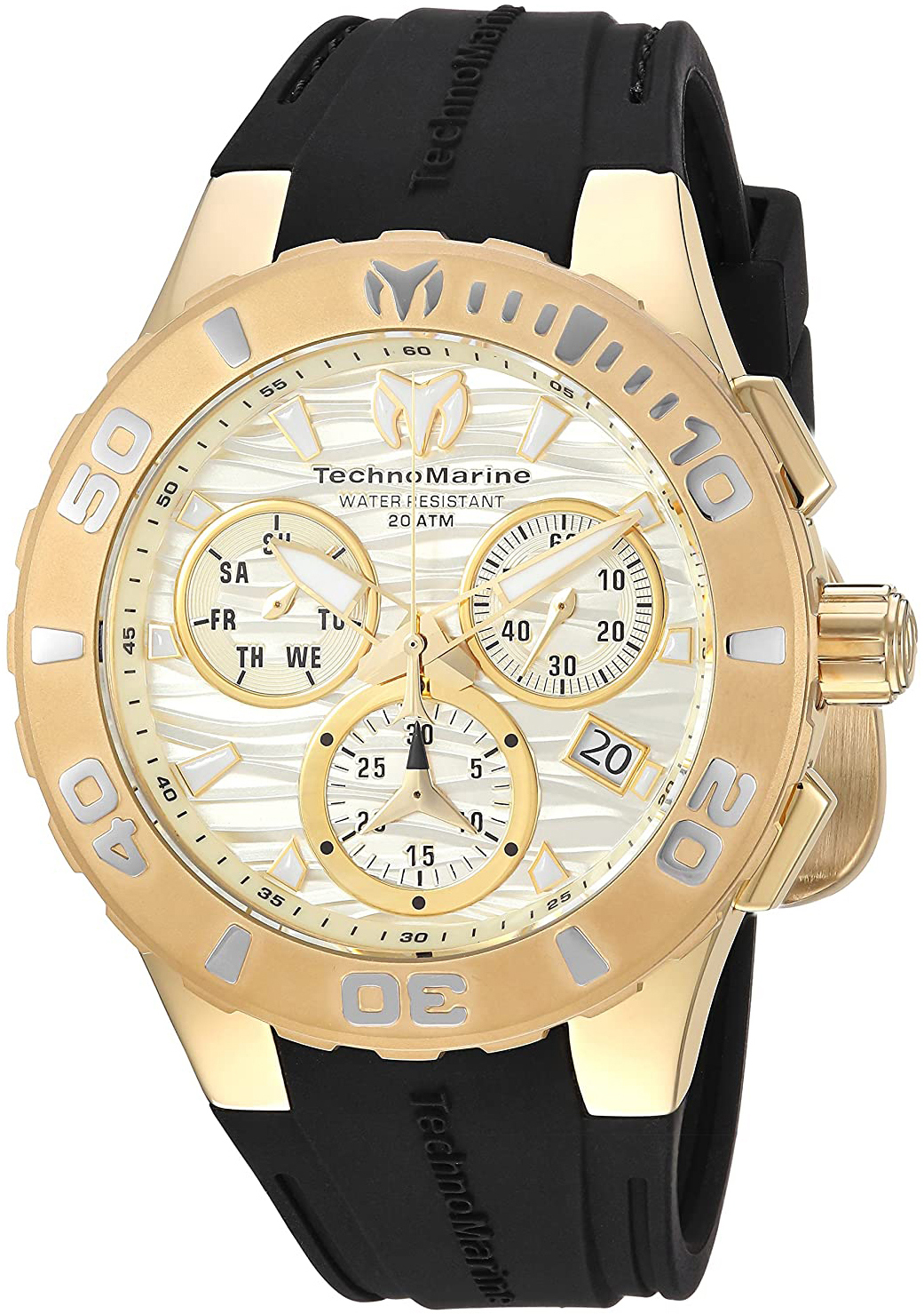 Technomarine Herreklokke TM-115079 Champagnefarget/Gummi Ø45 mm