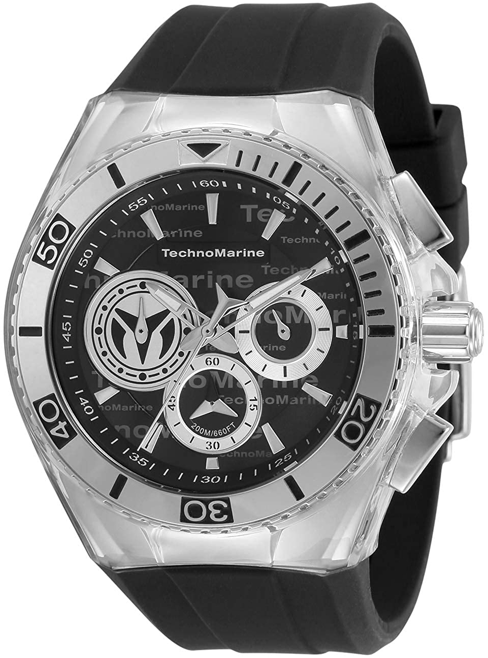 Technomarine Herreklokke TM-118119 Sort/Gummi Ø46.65 mm