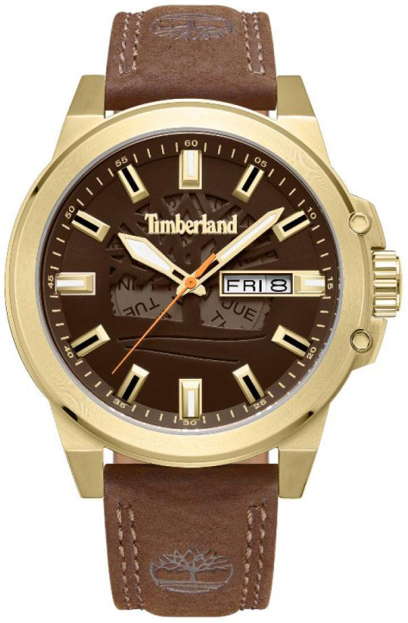 Timberland Herreklokke TDWGB0040803 Canfield Brun/Lær Ø46 mm