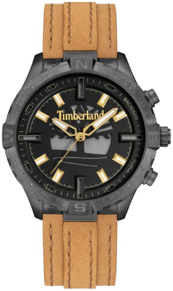 Timberland Herreklokke TDWGD0031101 Millinocket Sort/Lær Ø44 mm
