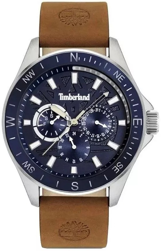 Timberland Herreklokke TDWGF9001502 Epsom-Z Blå/Lær Ø46 mm