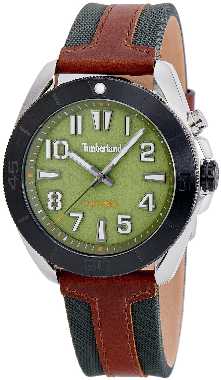 Timberland Herreklokke TDWGP2201602 Warrick Grønn/Lær Ø44 mm