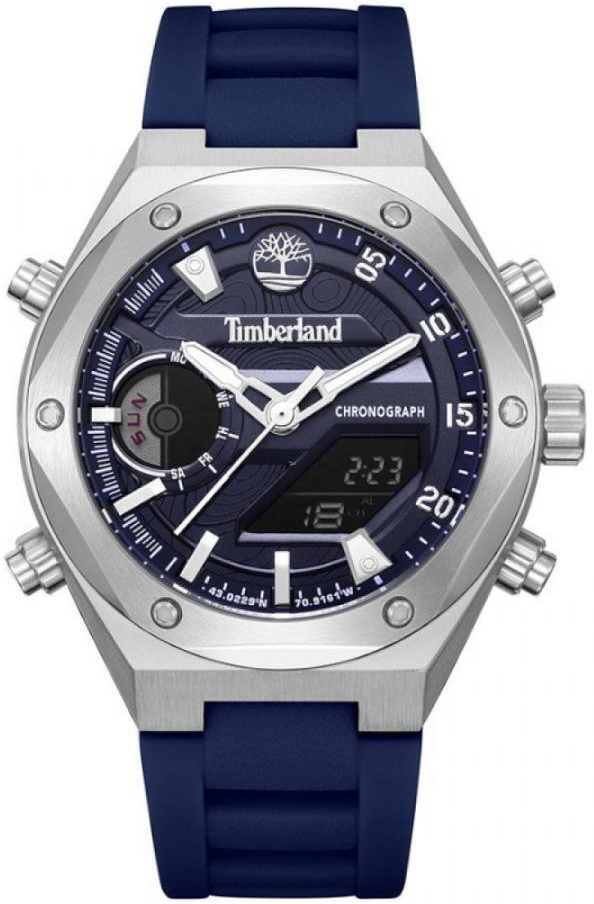 Timberland Herreklokke TDWGP2231403 Abbotville Blå/Gummi Ø45 mm