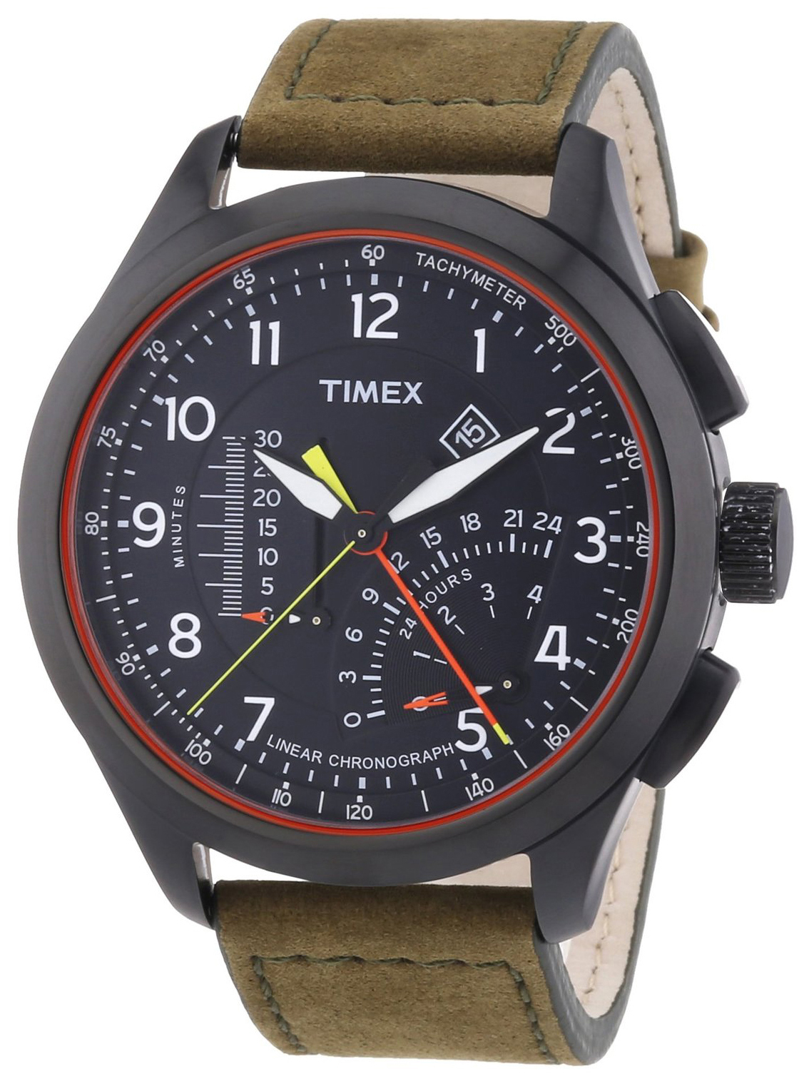 Timex Intelligent Herreklokke T2P276 Sort/Lær Ø45 mm