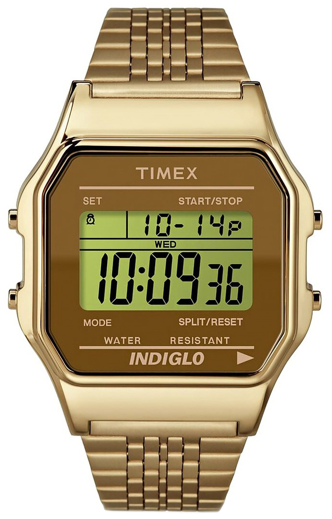 Timex Classic Herreklokke TW2P48700 LCD/Gulltonet stål - Timex