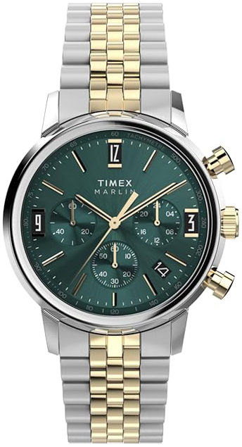 Timex Herreklokke TW2W60000 Marlin Grønn/Gulltonet stål Ø40 mm