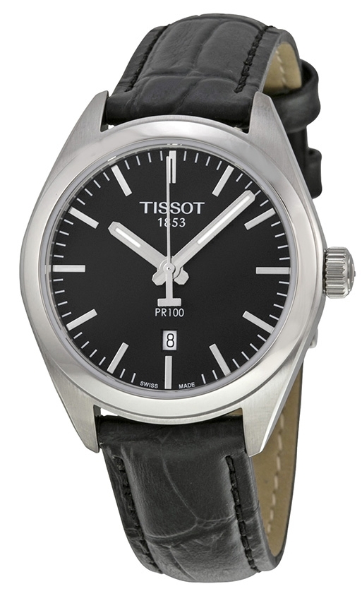 Tissot T-Classic Bridgeport Dameklokke T101.210.16.051.00 Sort/Lær - Tissot