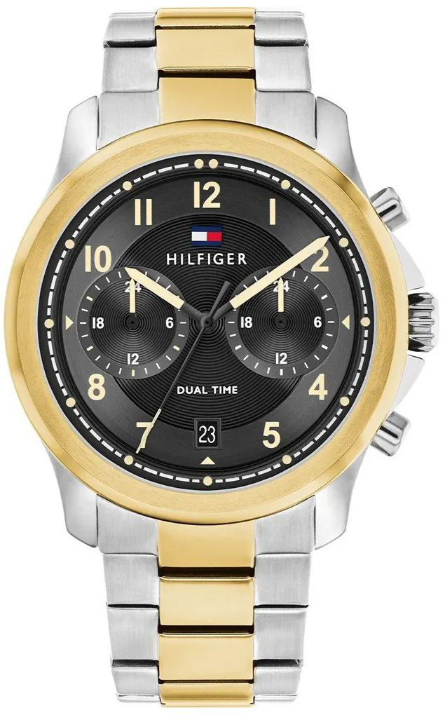 Tommy Hilfiger Herreklokke 1710627 Wesley Sort/Gulltonet stål
