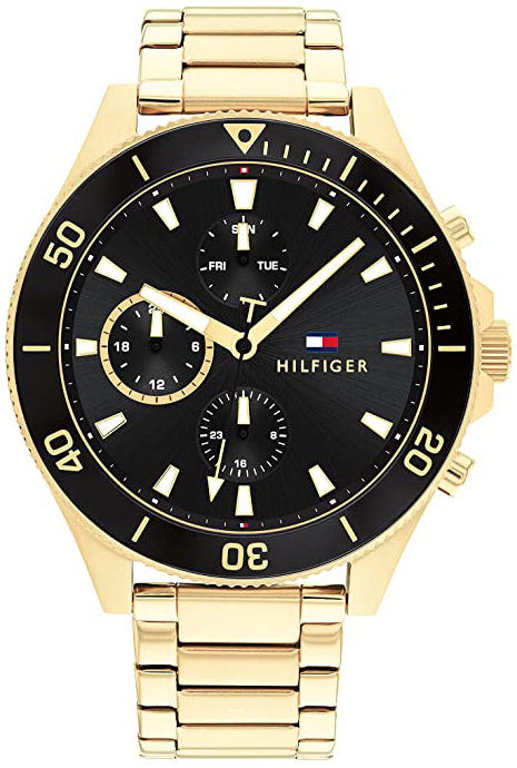 Tommy Hilfiger Herreklokke 1791919 Larson Sort/Gulltonet stål Ø46 mm