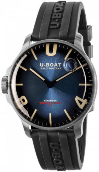 U-Boat Herreklokke 8704 Darkmoon Blå/Gummi Ø44 mm