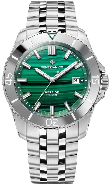 Venezianico Herreklokke 4521544S Nereide Malachite Grønn/Stål Ø42