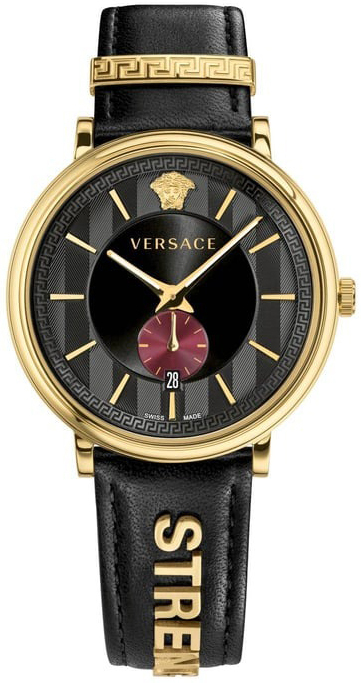 Versace Herreklokke VBQ050017 V Circle Sort/Gulltonet stål Ø42 mm