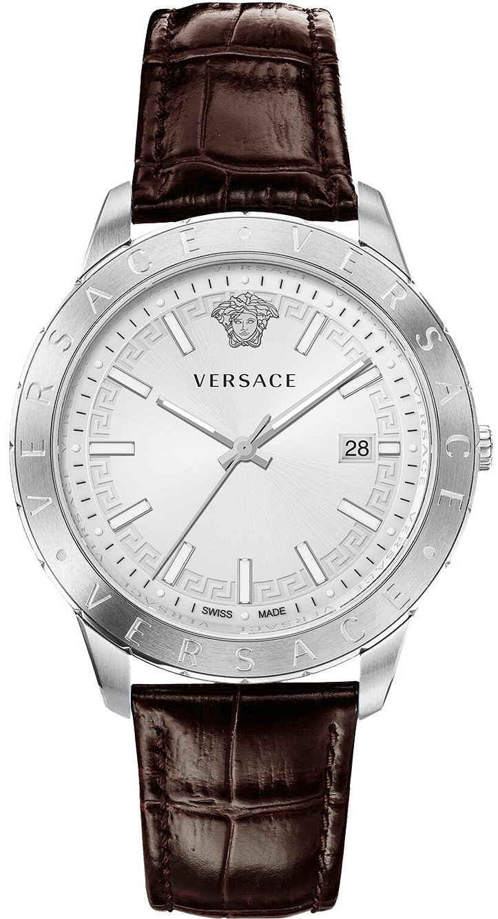 Versace Herreklokke VE2C00121 Univers Sølvfarget/Lær Ø43 mm