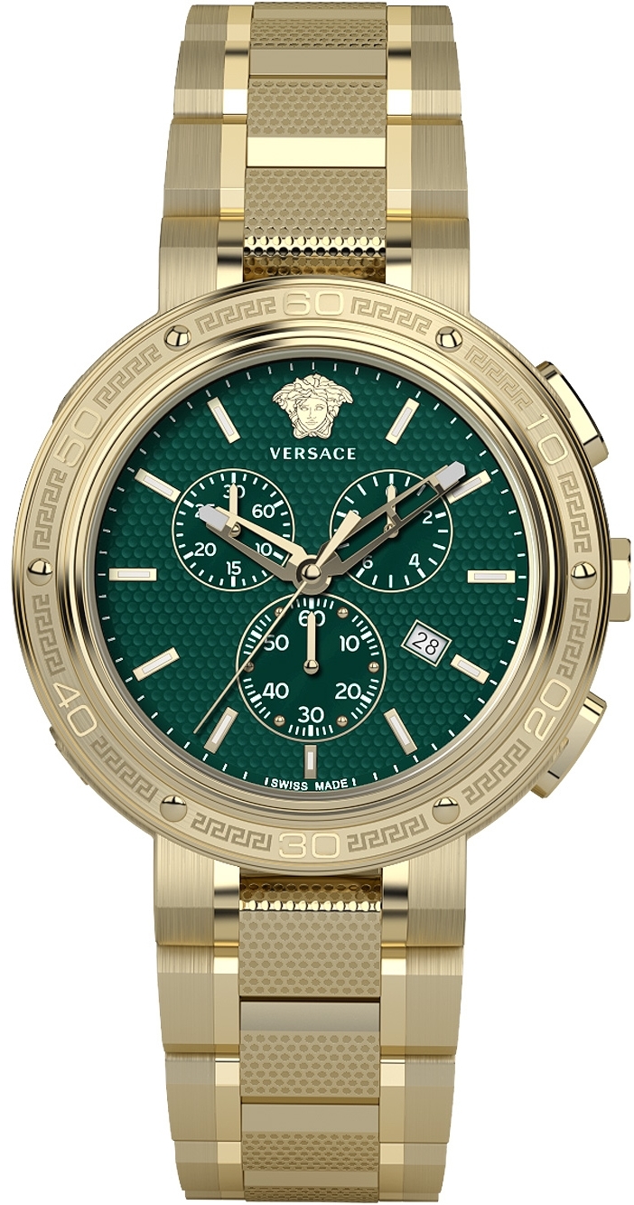 Versace Herreklokke VE2H00521 V Extreme Grønn/Gulltonet stål Ø46 mm