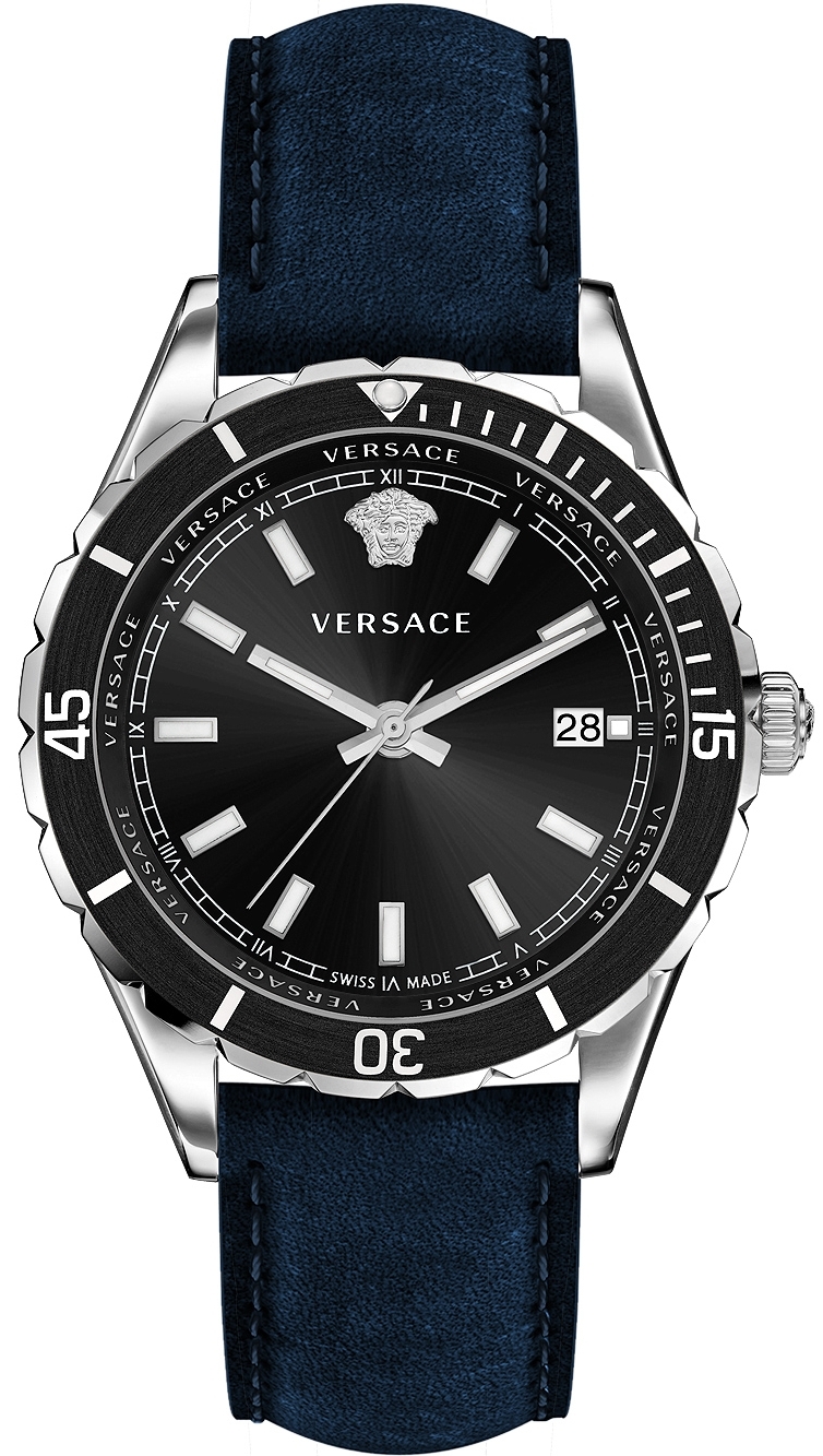 Versace Herreklokke VE3A00220 Hellenyium Sort/Lær Ø42 mm