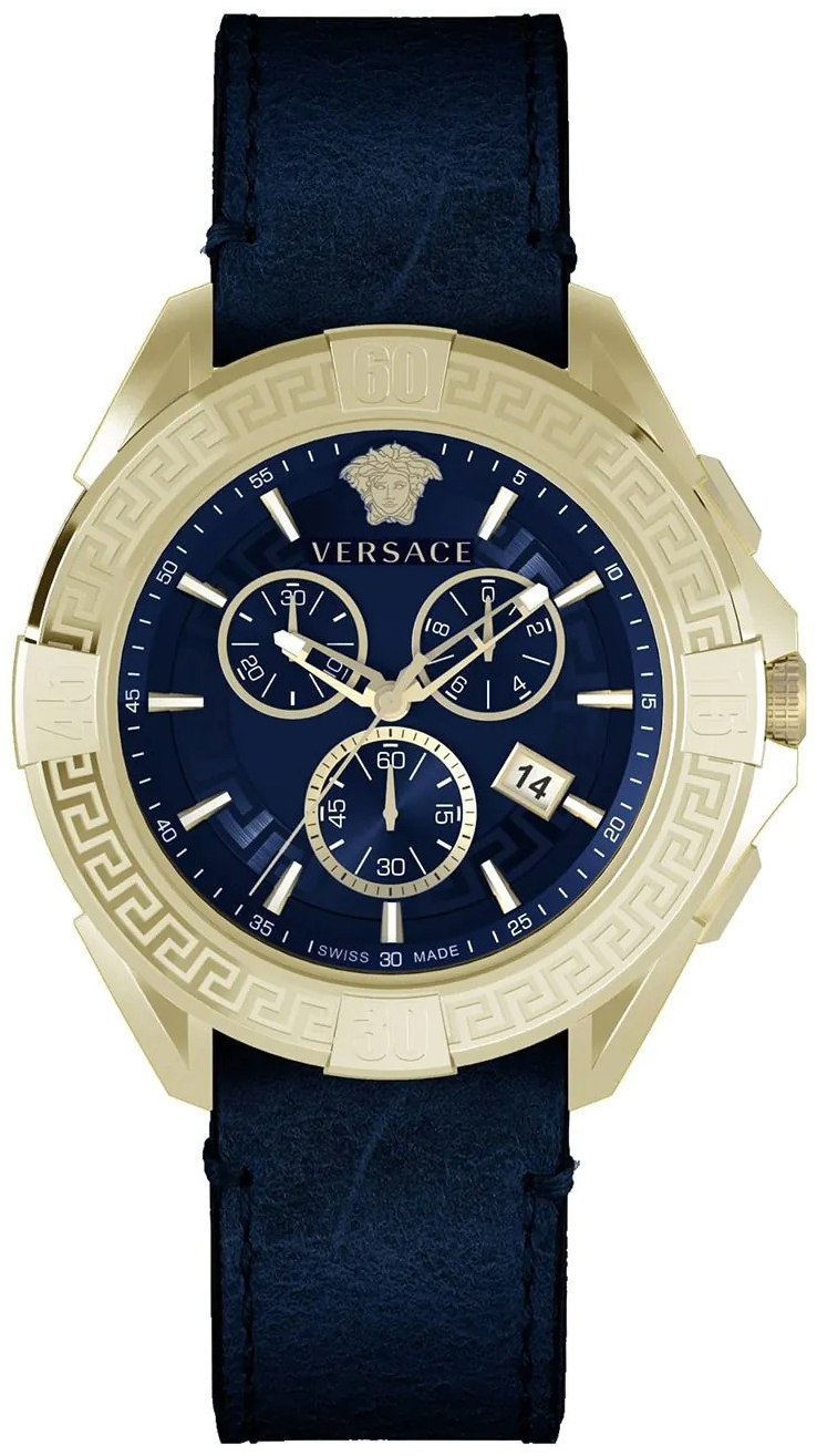 Versace Herreklokke VE5CA0223 Chrono Blå/Lær Ø46 mm