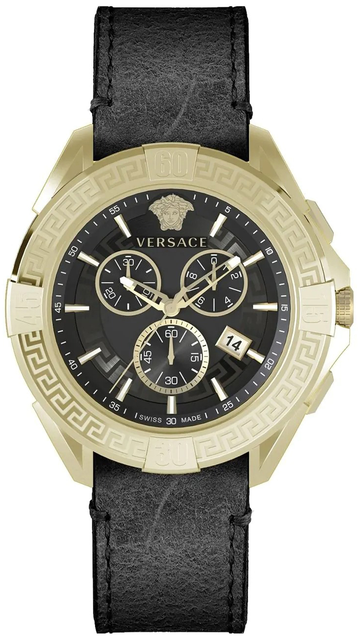 Versace Herreklokke VE5CA0323 Chrono Sort/Lær Ø46 mm