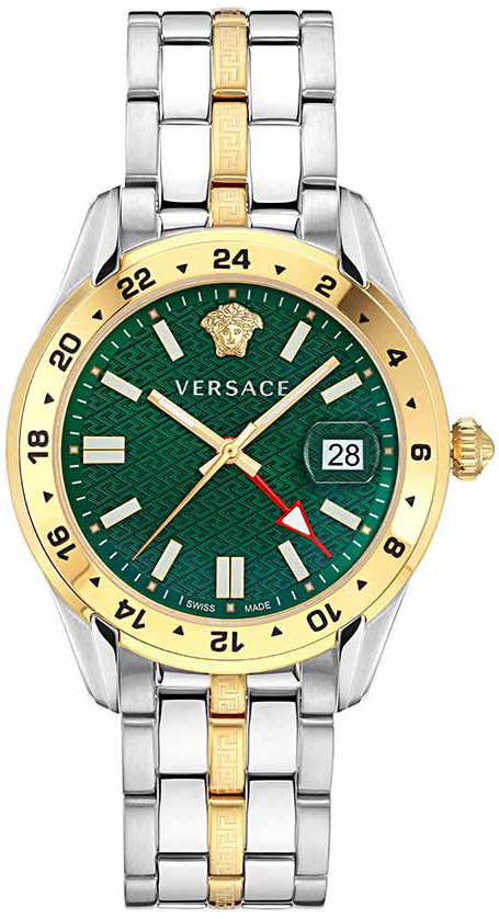 Versace Herreklokke VE7C00623 Greca Grønn/Gulltonet stål Ø41 mm