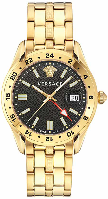 Versace Herreklokke VE7C00723 Greca Sort/Gulltonet stål Ø41 mm