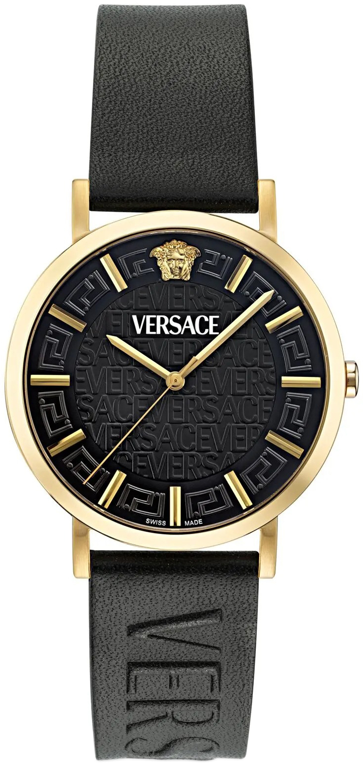 Versace Herreklokke VE8Q00224 Greca Sort/Lær Ø40 mm