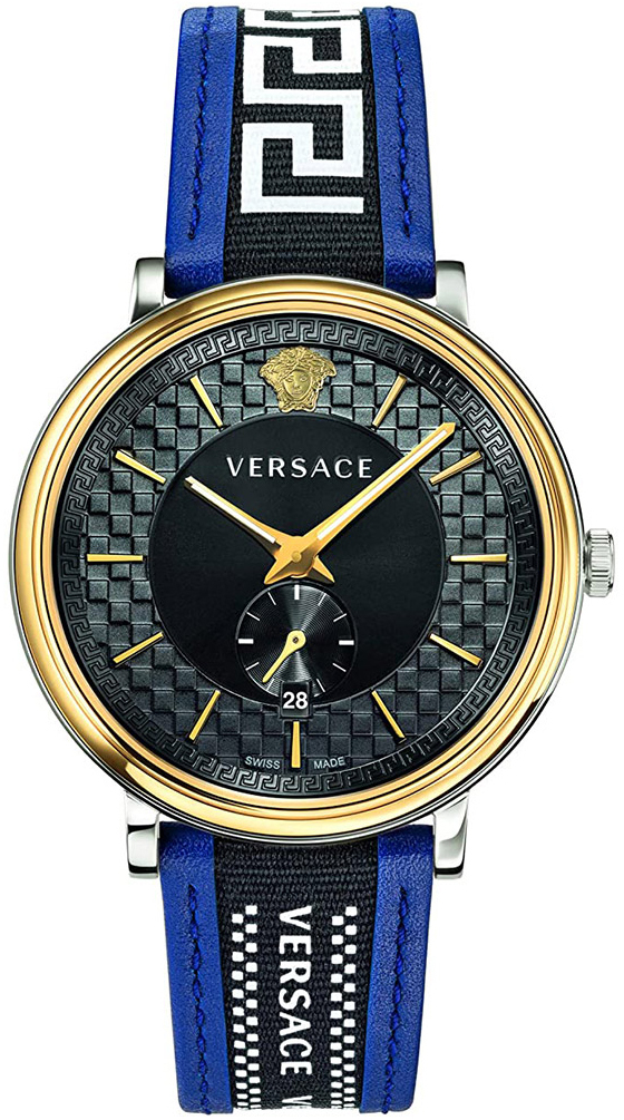 Versace Herreklokke VEBQ01419 V Circle Sort/Tekstil Ø42 mm