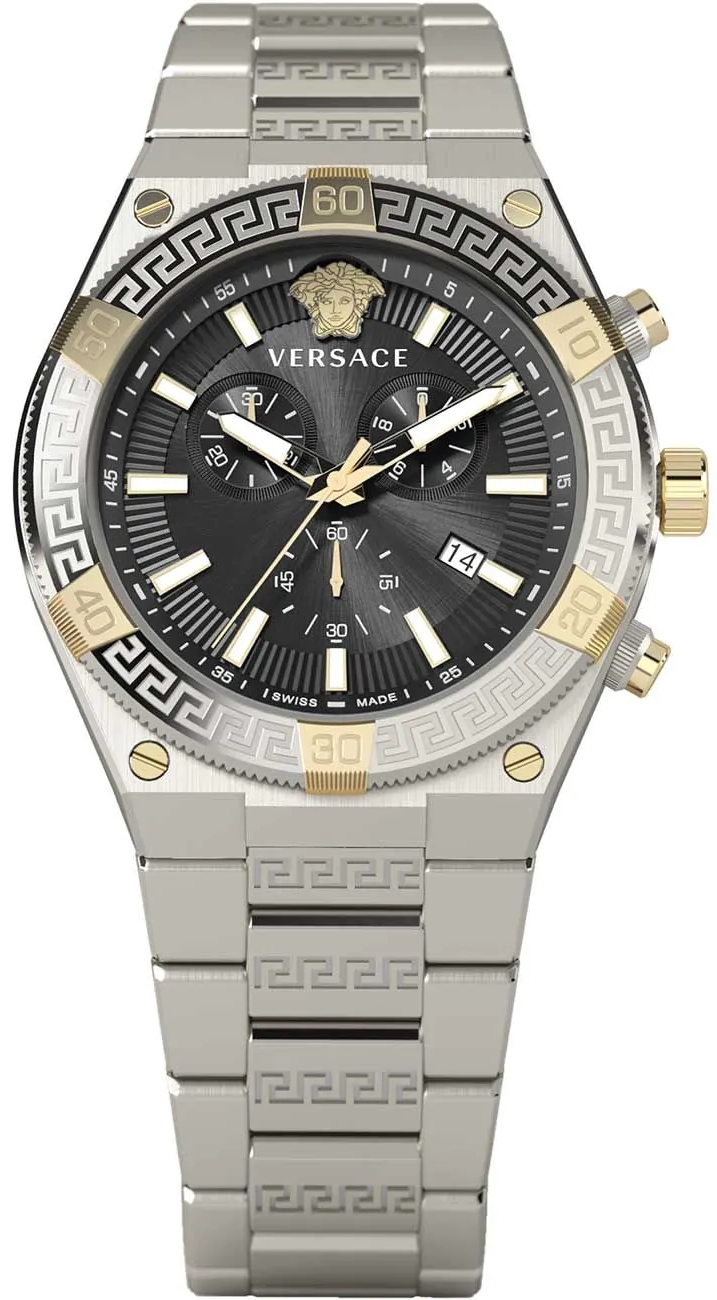 Versace Herreklokke VESO01123 Sport Greca Sort/Stål Ø46 mm