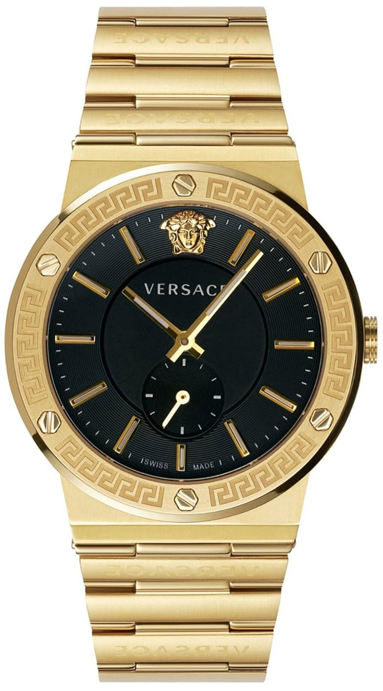 Versace Herreklokke VEVI00821 Greca Logo Sort/Gulltonet stål Ø41 mm