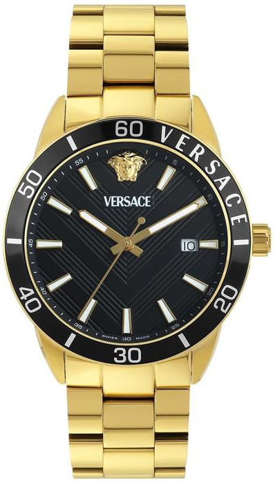 Versace Herreklokke VEYCA0724 Greca Sort/Gulltonet stål Ø43 mm