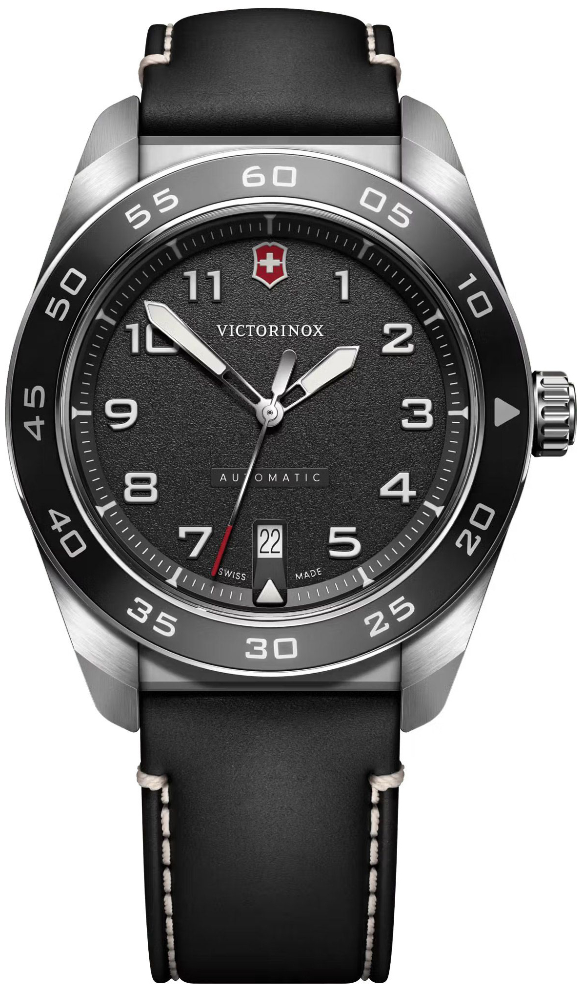 Victorinox Herreklokke 242044 Swiss Army Sort/Lær Ø42 mm