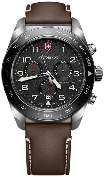 Victorinox Herreklokke 242046 Swiss Army Sort/Lær Ø42 mm