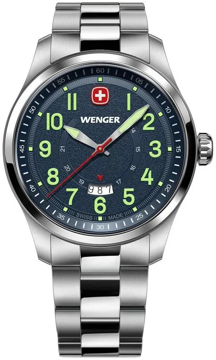 Wenger Herreklokke 01.0541.123 Terragraph Blå/Stål Ø43 mm
