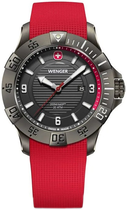 Wenger Herreklokke 01.0641.144 Seaforce Sort/Gummi Ø43 mm