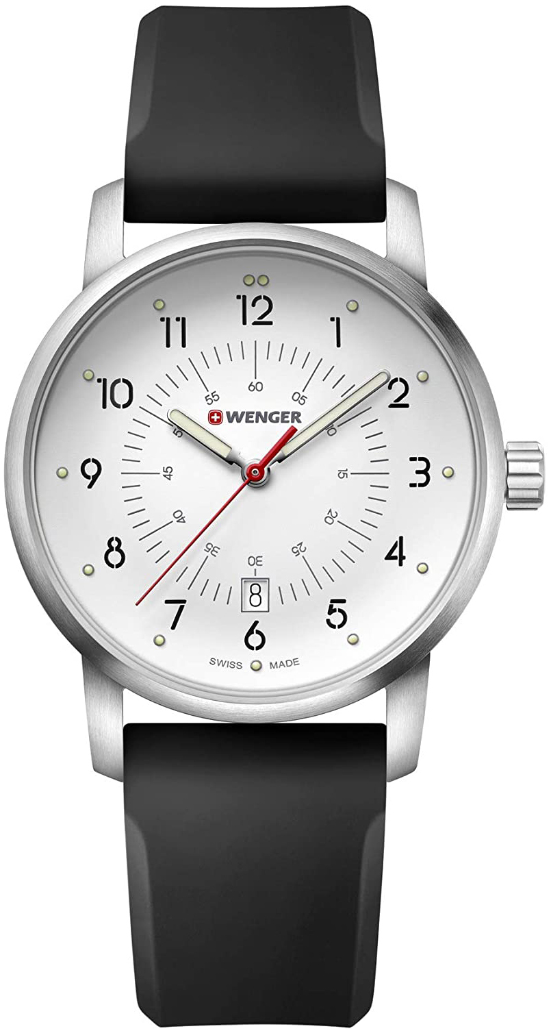 Wenger Herreklokke 01.1641.113 Hvit/Gummi Ø42 mm