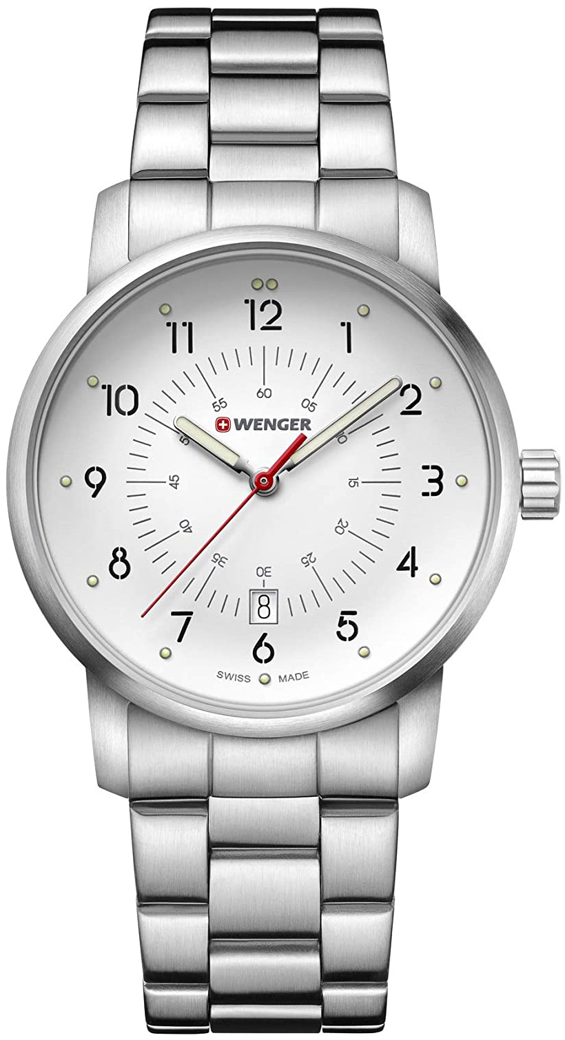 Wenger Herreklokke 01.1641.114 Hvit/Stål Ø42 mm