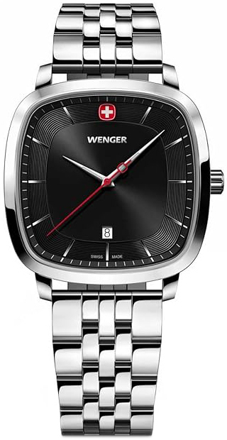 Wenger Herreklokke 01.1921.102 Vintage Sort/Stål