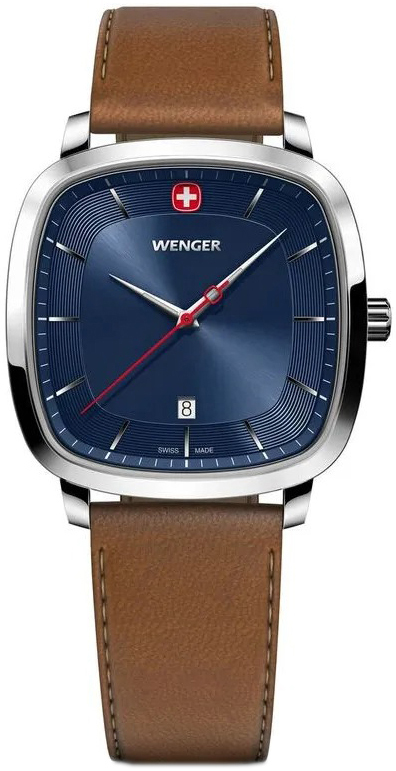 Wenger Herreklokke 01.1921.106 Vintage Blå/Lær