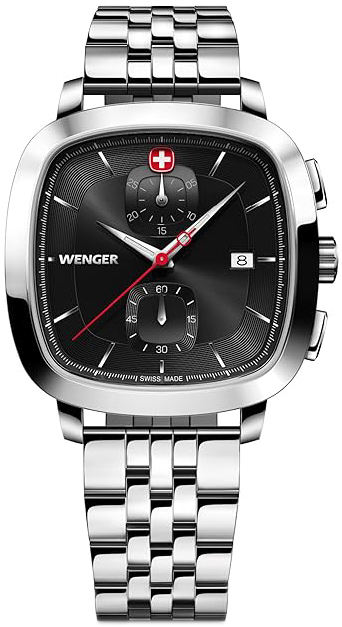 Wenger Herreklokke 01.1933.101 Vintage Sort/Stål