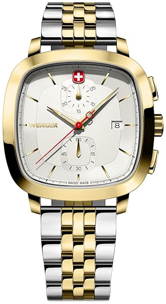 Wenger Herreklokke 01.1933.107 Vintage Hvit/Gulltonet stål