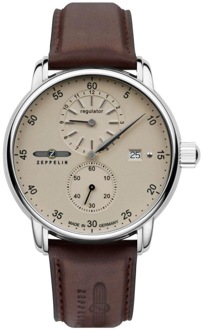 Zeppelin Herreklokke 86225 Captains Beige/Lær Ø43 mm